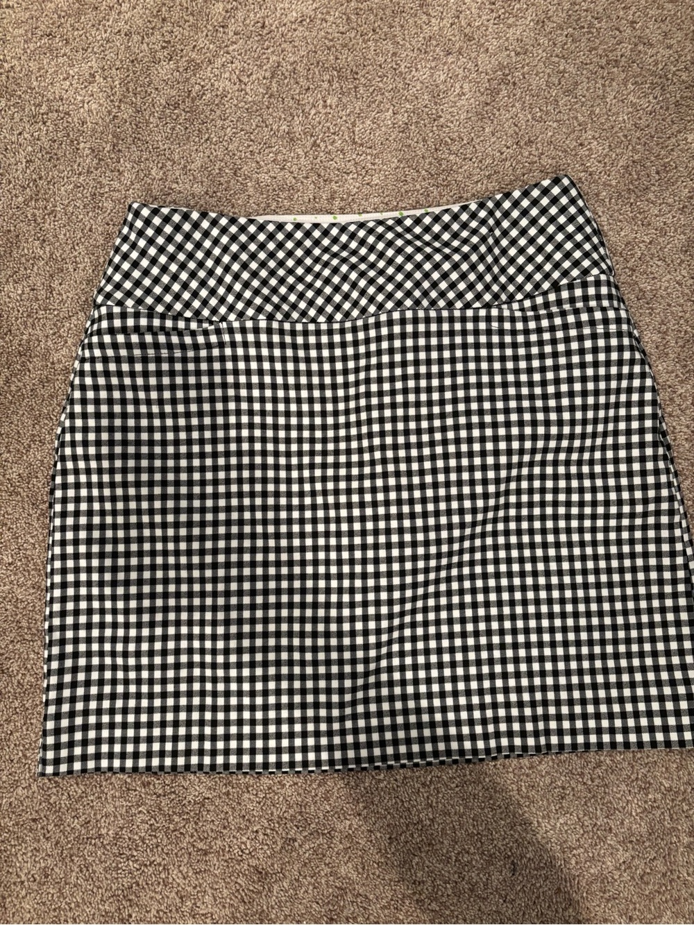 Black and White Gingham Skort with High Waistband